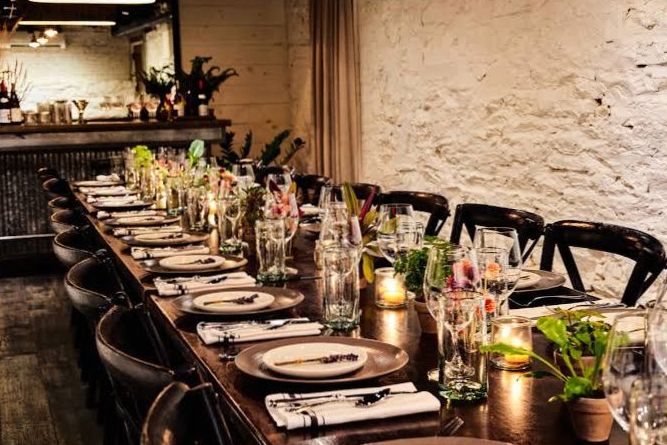Private dining and event space with elegant table settings
